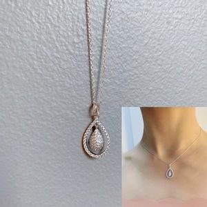 Stimulated Diamond Tear Drop Necklace